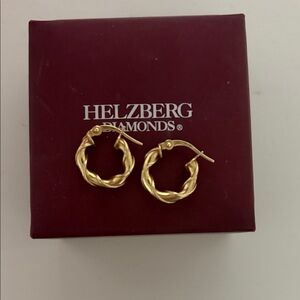 Helzberg Diamonds Gold Braided Hoop Earrings